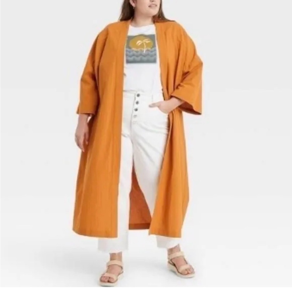 Universal Threads Mustard Yellow 100% Cotton Long Kimono One Size
